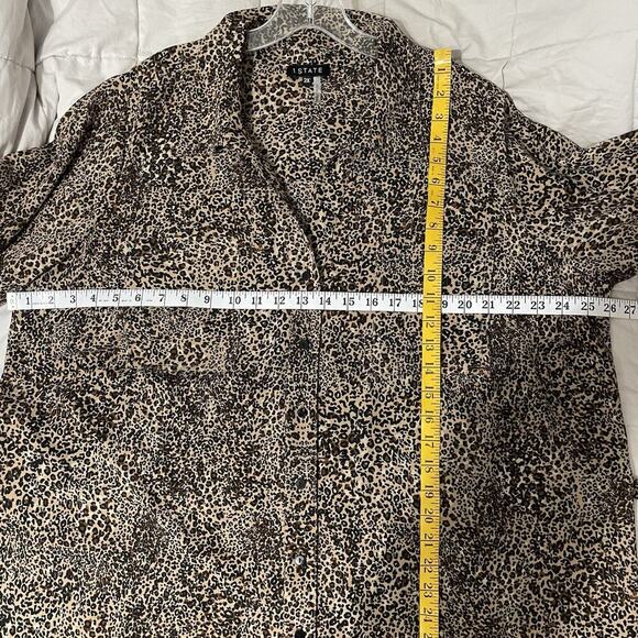 1 State Shirt Dress Size 2X Brown Animal Print Modern Rebel Long Sleeve … - Picture 6 of 9